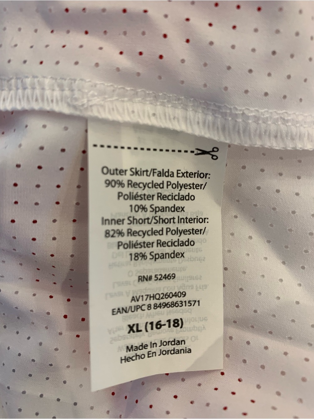 Avia Pleated Tennis Skirt Red / White Under Shorts, Hidden Pocket Size XL NEW. - Picture 6 of 10